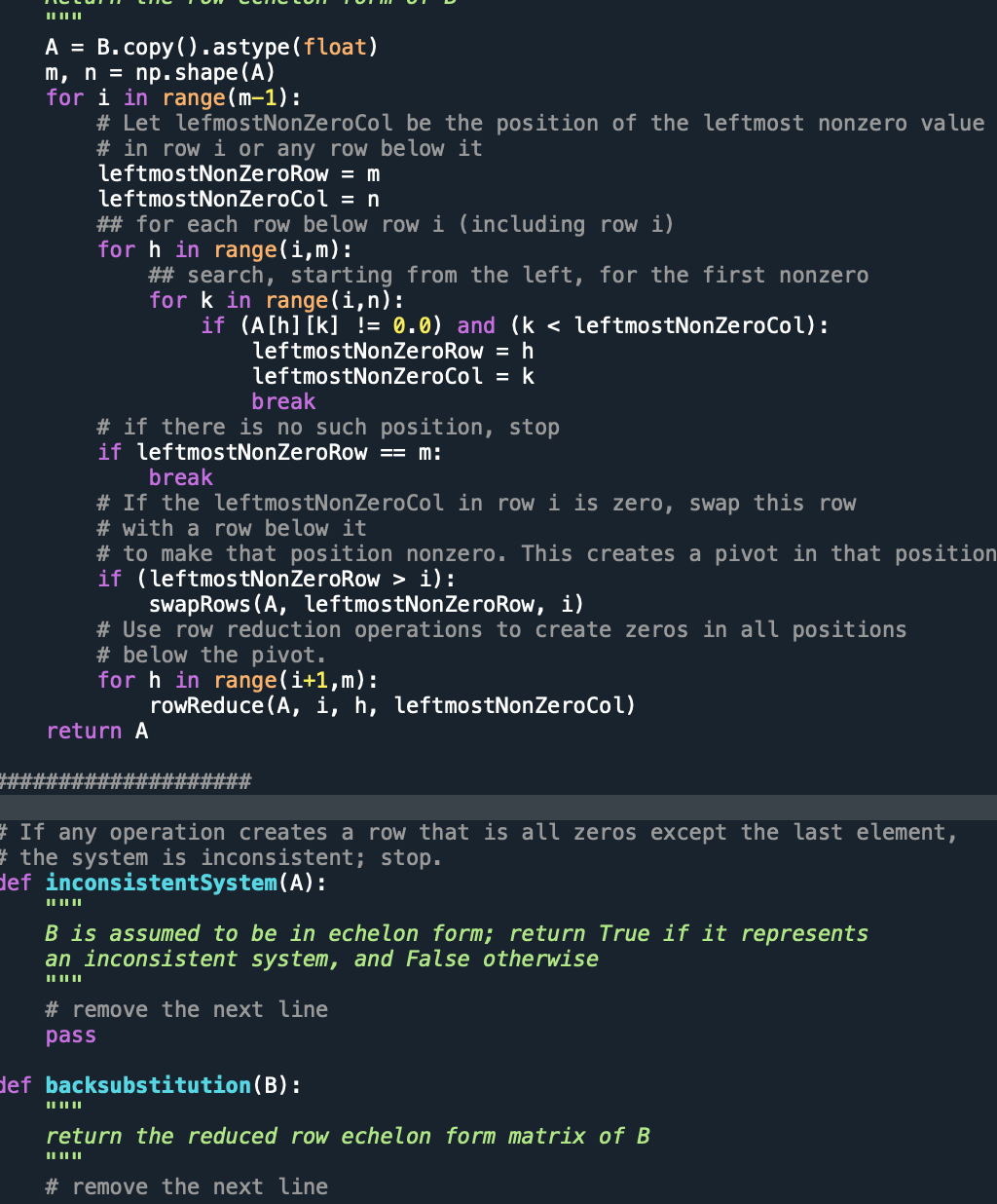 Solved I have written the code for forward elimination. Your | Chegg.com