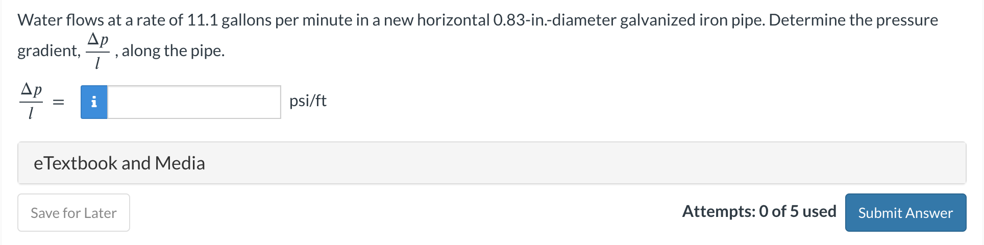 Solved Water flows at a rate of 11.1 gallons per minute in a | Chegg.com