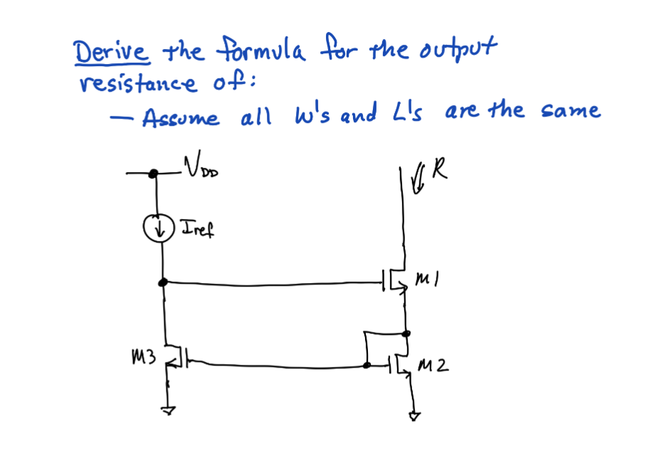 Solved Derive the formula for the output resistance of: • | Chegg.com