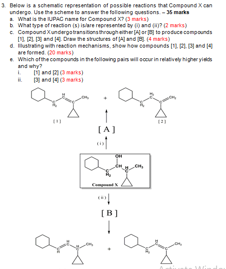 Solved 3. Below is a schematic representation of possible | Chegg.com
