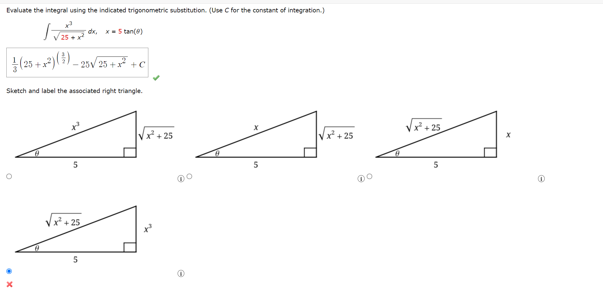 Solved Evaluate the integral using the indicated | Chegg.com