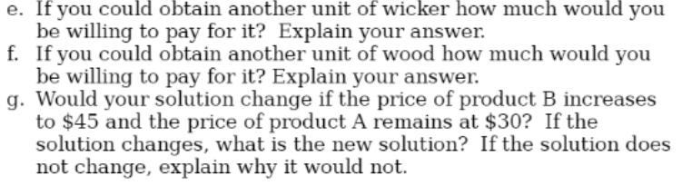 Solved LP Homework Problem A furniture company is producing | Chegg.com