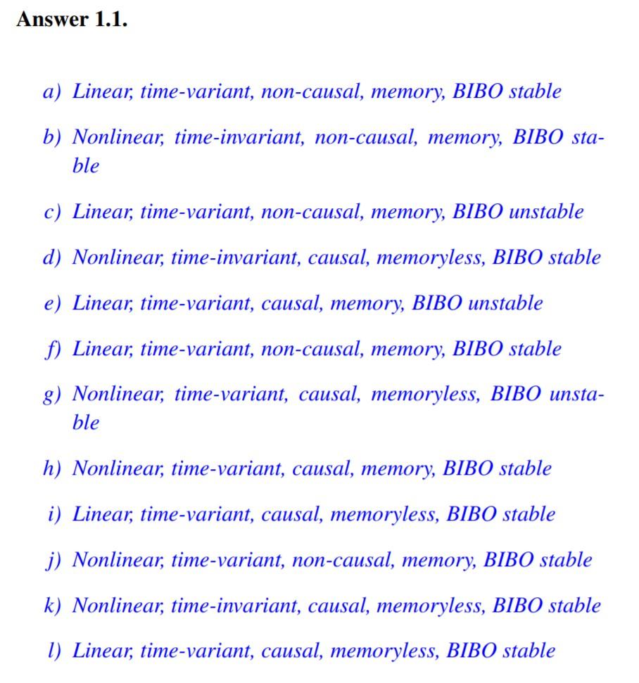 Solved For each system, described above, determine if it is | Chegg.com