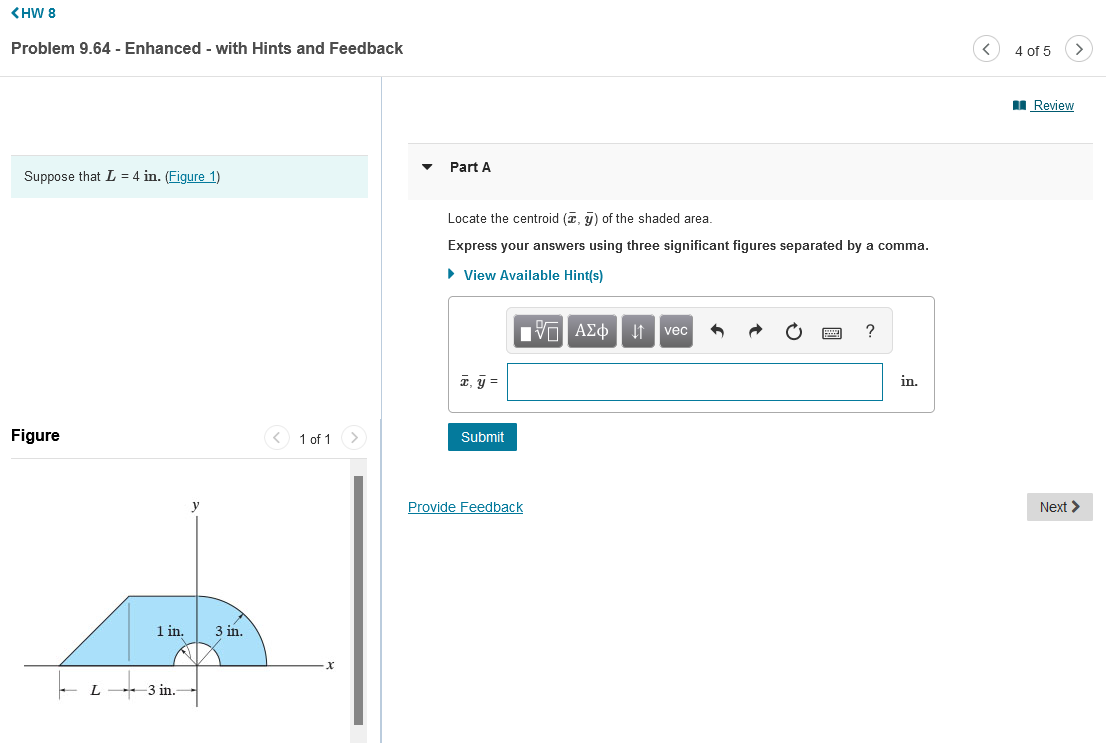 Solved 1 in. 3 in. L -3 in. | Chegg.com