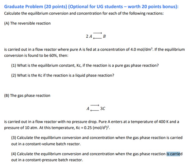 Solved Graduate Problem (20 points) (Optional for UG | Chegg.com