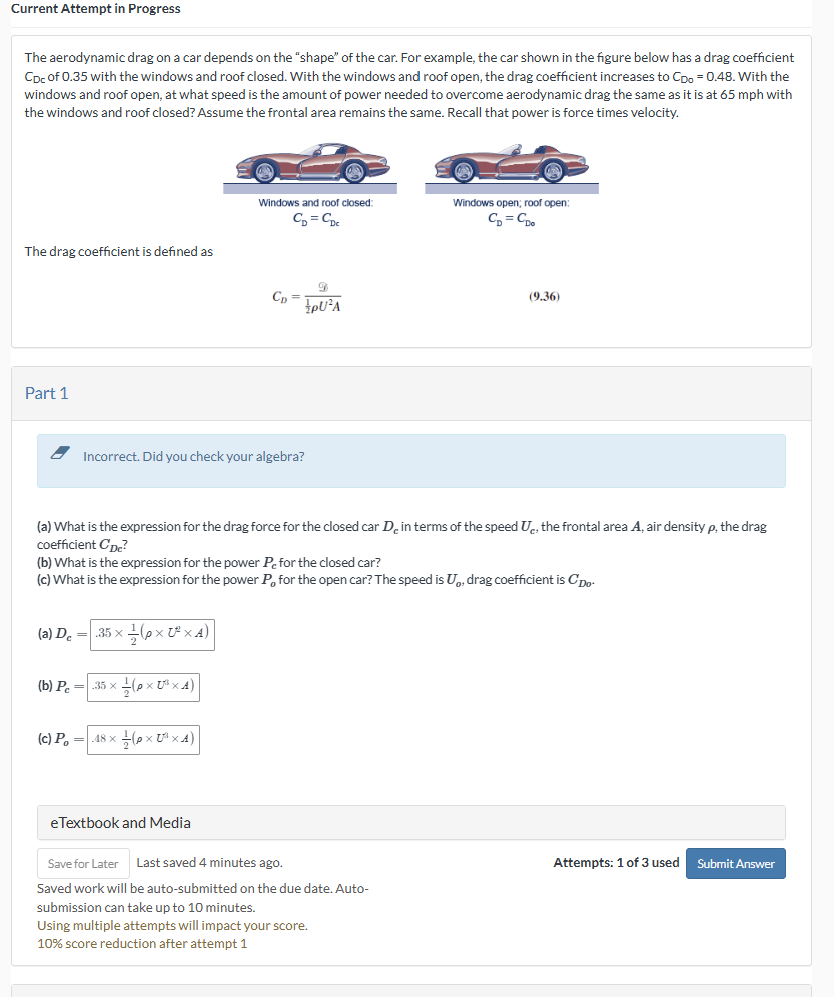 Solved The aerodynamic drag on a car depends on the "shape" | Chegg.com