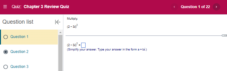 Solved (2−3i)2 (2−3i)2= (Simplify your answer. Type your | Chegg.com