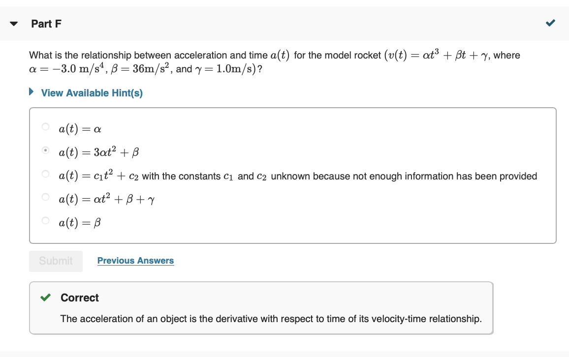 Solved Part G 1 0 S And Using The Relationship Obtaine Chegg Com