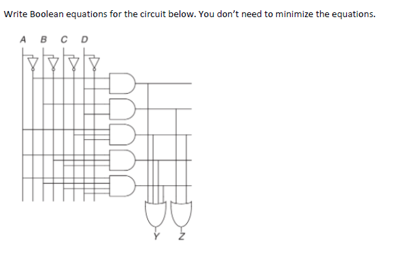 Solved Write Boolean equations for the circuit below. You | Chegg.com