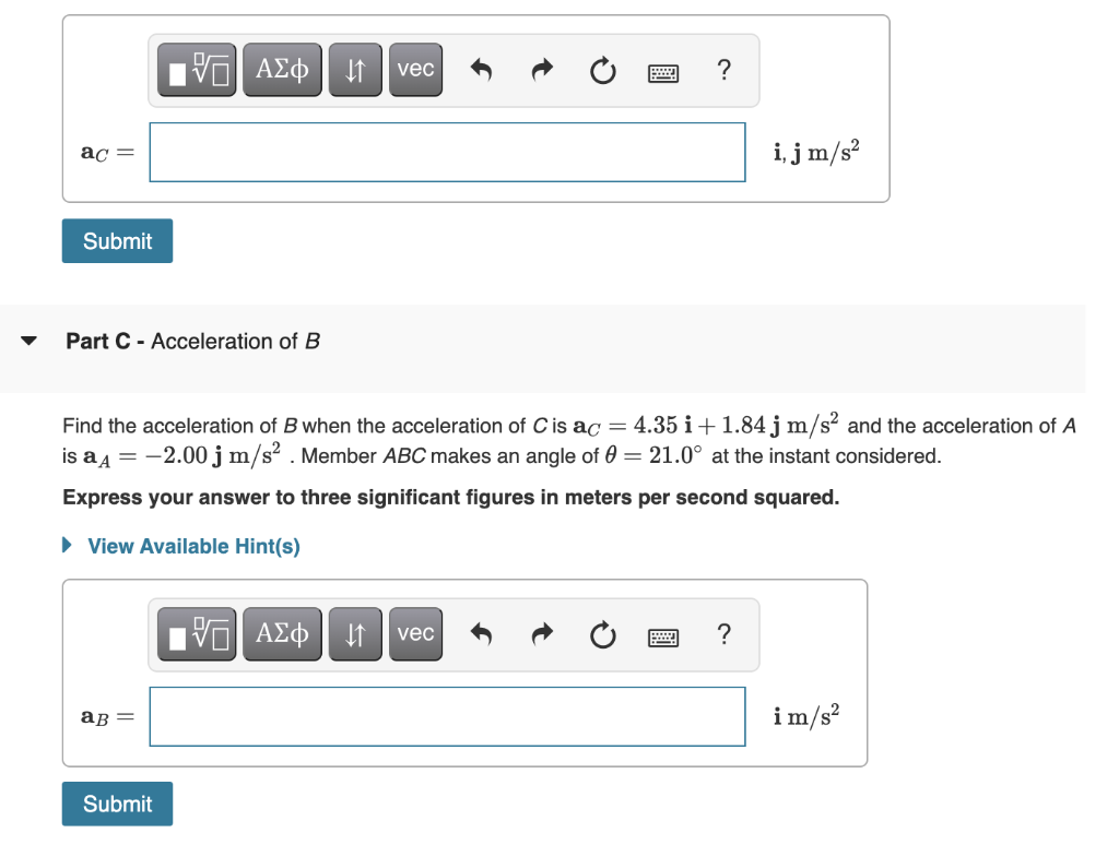 Solved Part A - Acceleration Of A Find The Acceleration Of A | Chegg.com