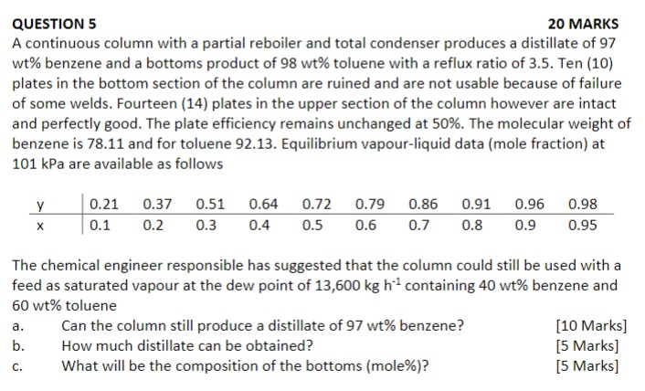 QUESTION 5 A continuous column with a partial | Chegg.com