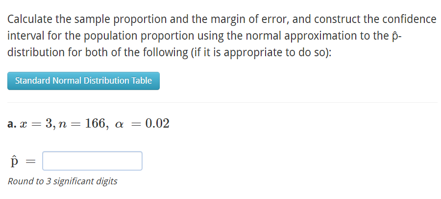 Solved Calculate the sample proportion and the margin of | Chegg.com