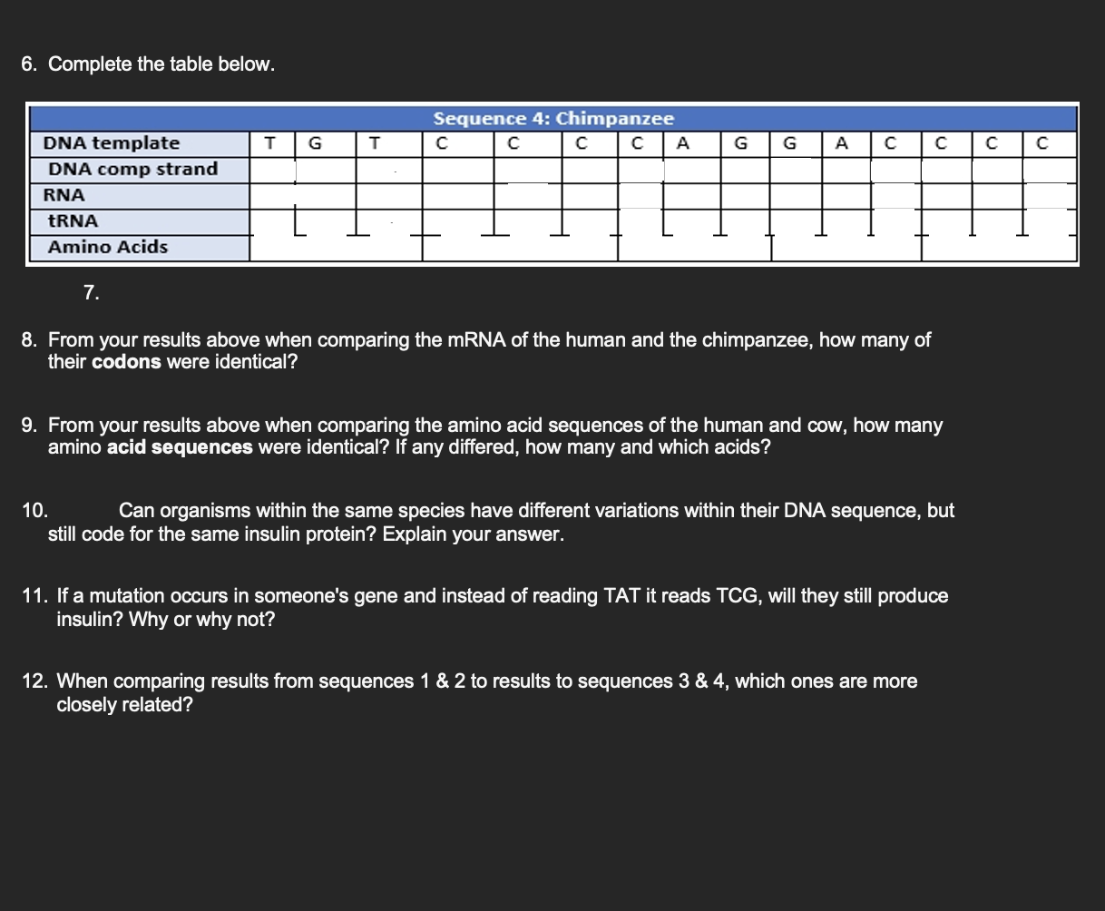 comparing dna replication and transcription worksheet answers