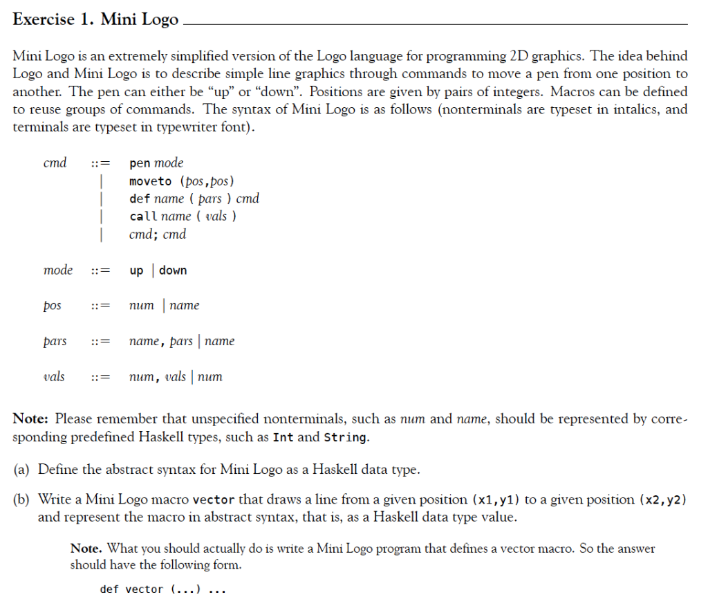 Haskell problem: Prepare a Haskell (or literate | Chegg.com