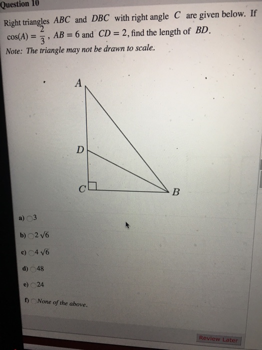 Solved Right triangles ABC and DBC with right angle C are | Chegg.com