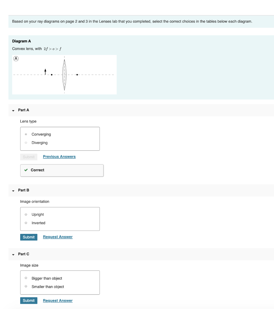 Solved Based on your ray diagrams on page 2 and 3 in the | Chegg.com
