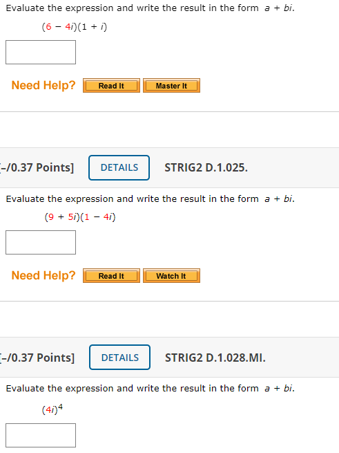 Solved Evaluate the expression and write the result in the | Chegg.com