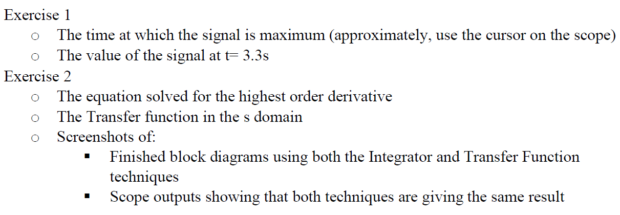 Solved O O Exercise 1 The time at which the signal is | Chegg.com