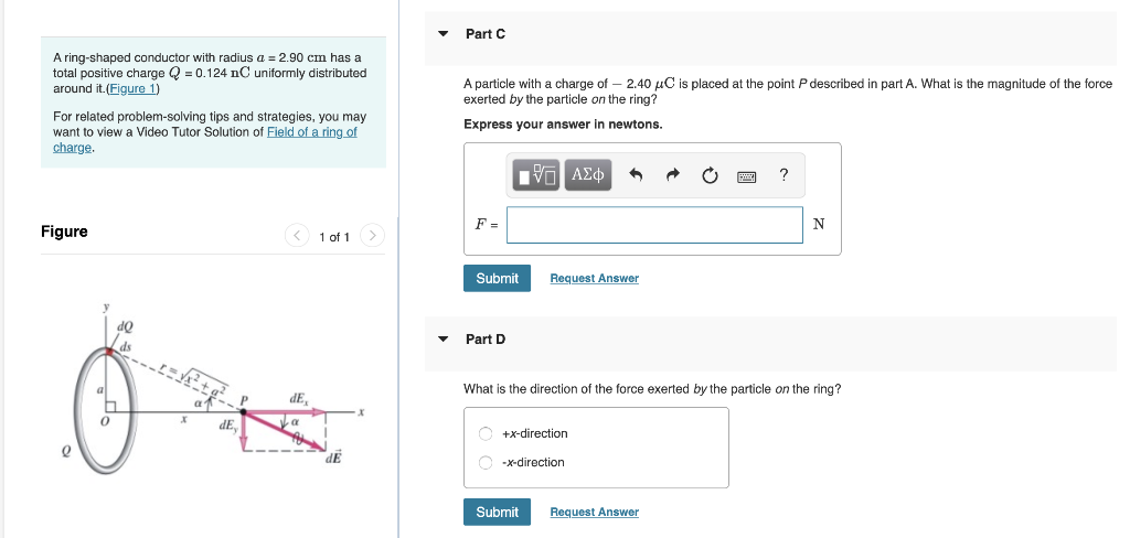 Solved Part A A ring-shaped conductor with radius a = 2.90 | Chegg.com