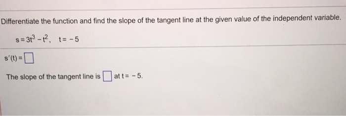 Solved Differentiate the function and find the slope of the | Chegg.com