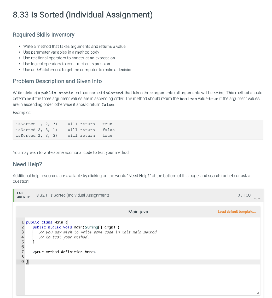 Solved Required Skills Inventory - Write a method that takes | Chegg.com