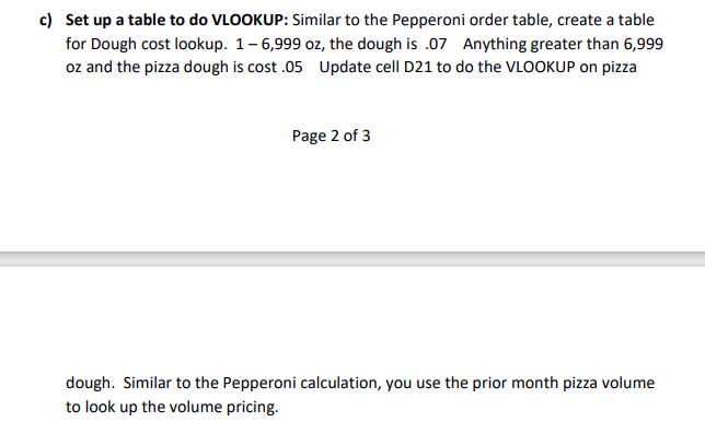 Solved Pizza Cost worksheet This spreadsheet is for | Chegg.com