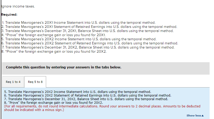 Problem 18-08 Remeasurement under the temporal method | Chegg.com