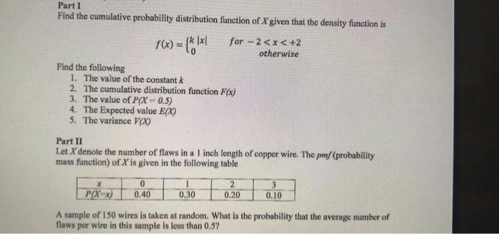 Solved Find the cumulative probability distribution function | Chegg.com
