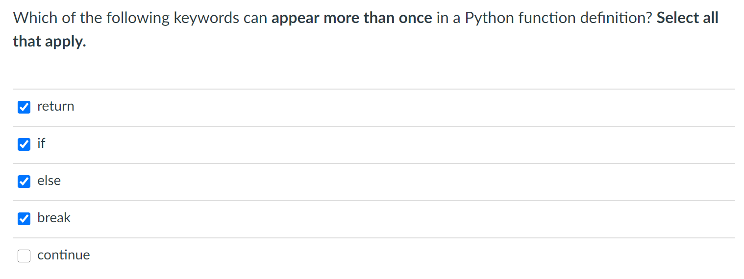 Solved Which of the following keywords can appear more than | Chegg.com