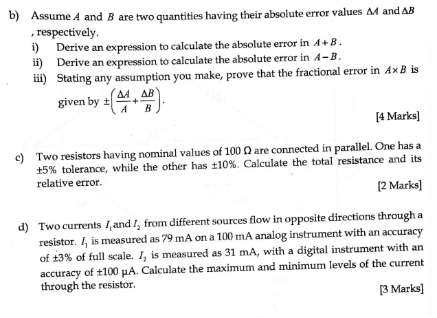 Solved B) Assume A And B Are Two Quantities Having Their | Chegg.com