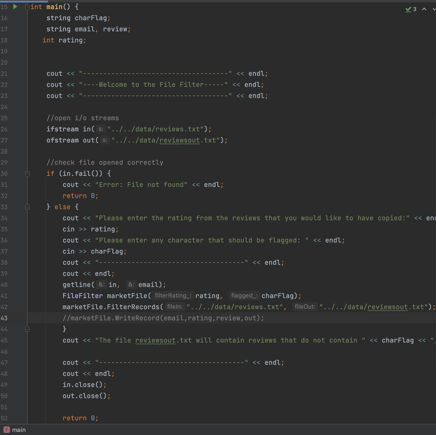 Solved I am trying to write a c++ program where I am given a | Chegg.com