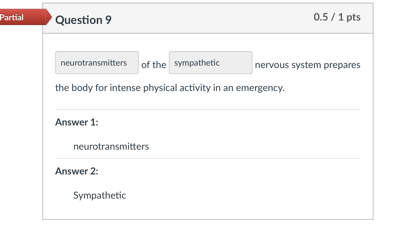 Solved Partial Question 9 0.5 / 1 pts neurotransmitters of | Chegg.com