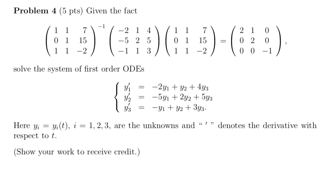 Solved Problem 4 (5 pts) Given the fact 7 15 -2 -2 1 4 -5 25 | Chegg.com