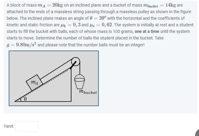 Solved A Block Of Mass MA=20 Kg On An Inclined Plane And A | Chegg.com