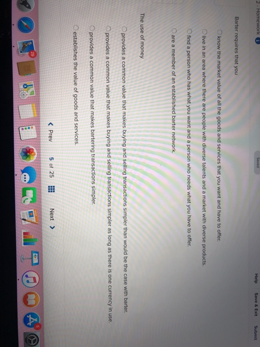 Solved 2 Homework Help Save & Exit Submit Barter requires
