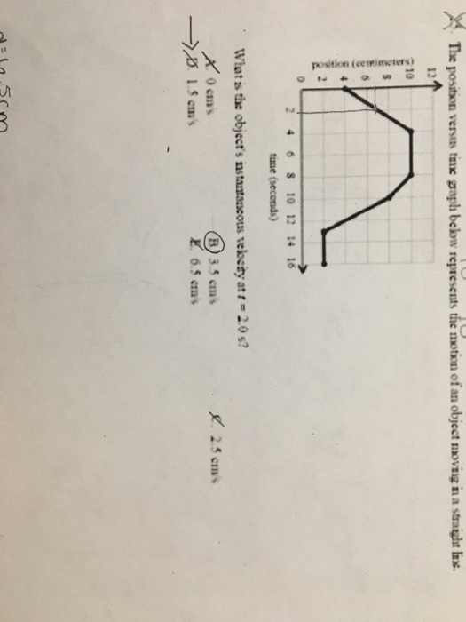 Solved The position versus time graph below represents the | Chegg.com