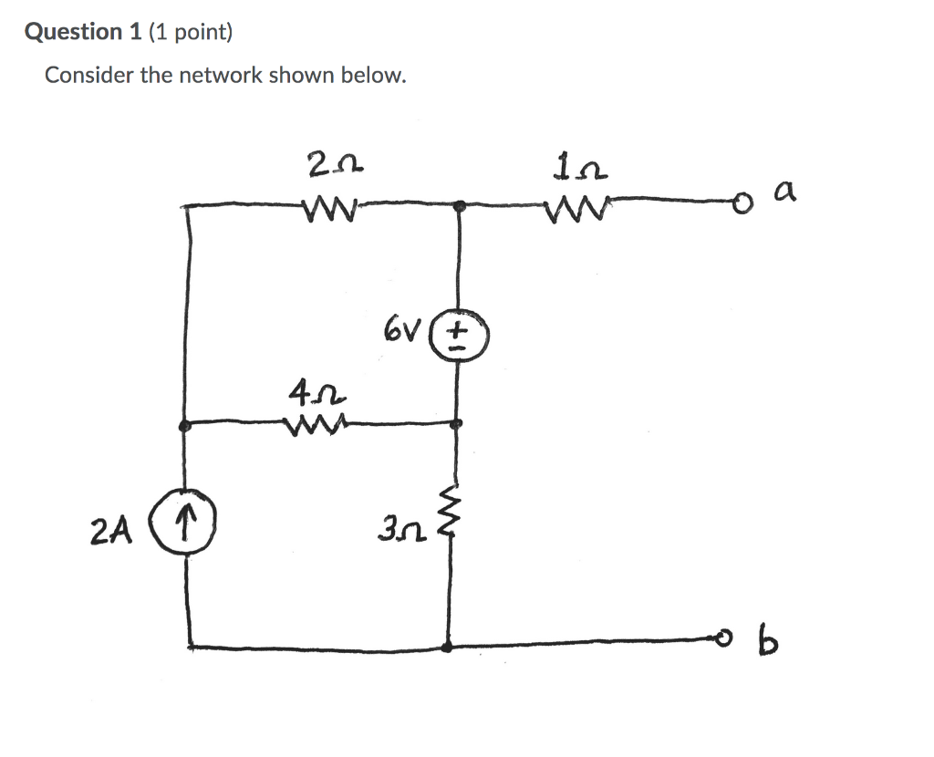 Solved Question 1 (1 point) Consider the network shown | Chegg.com