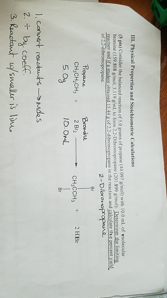 ... Physical Calcul Stoichiometric III. Properties And Solved: