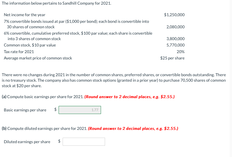 Solved The Information Below Pertains To Sandhill Company Chegg