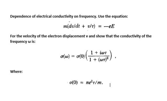 Solved Dependence of electrical conductivity on frequency. | Chegg.com