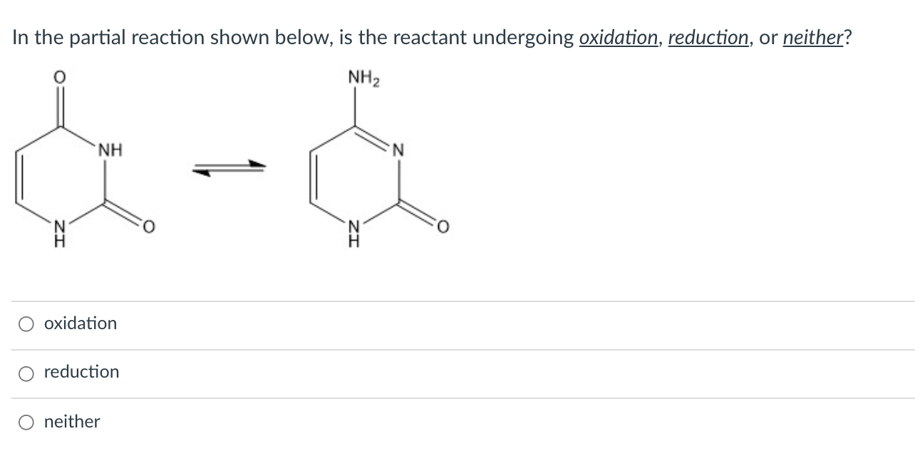 Solved In the partial reaction shown below, is the reactant | Chegg.com