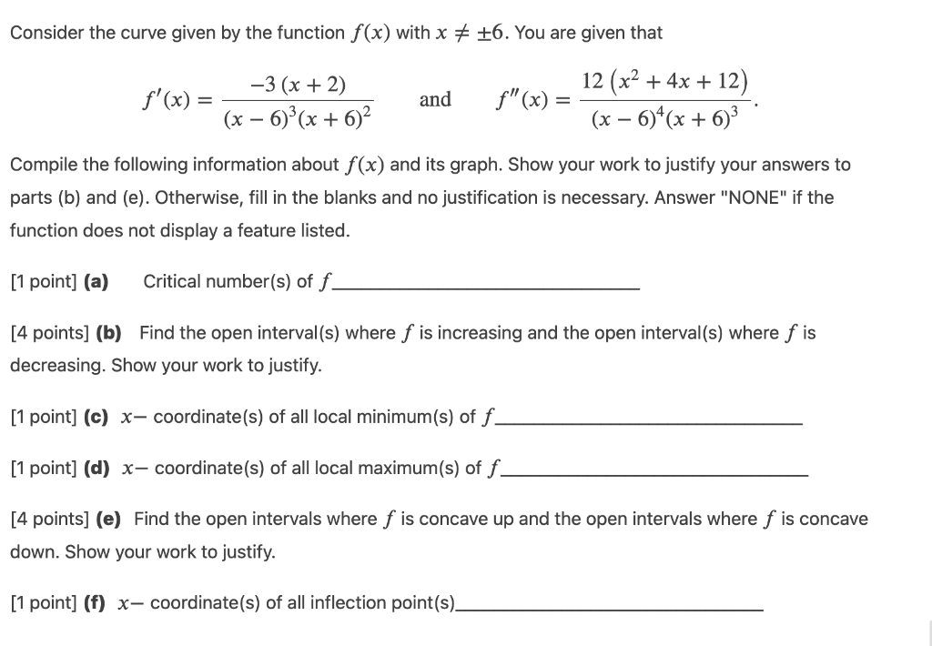 Solved Consider the curve given by the function f(x) with x | Chegg.com