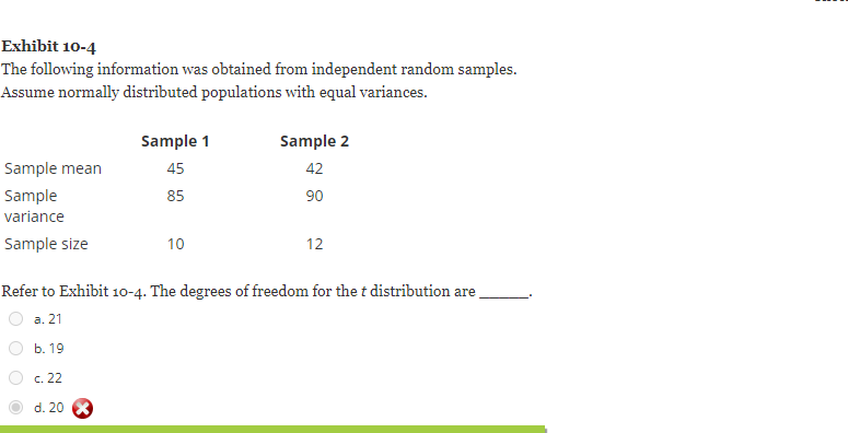 Solved Exhibit 10-4 The Following Information Was Obtained | Chegg.com