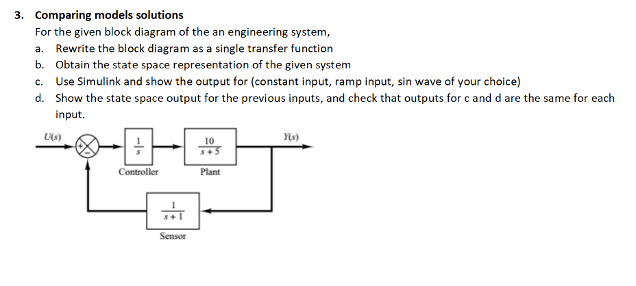 Solved 3. Comparing models solutions For the given block | Chegg.com