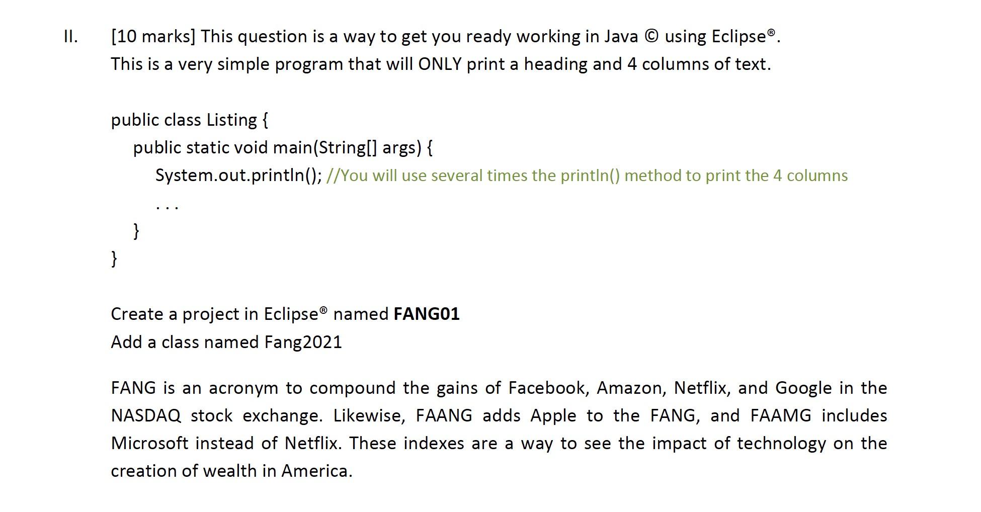 Solved II. (10 marks] This question is a way to get you | Chegg.com