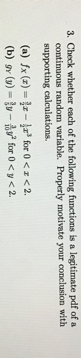 Solved Check whether each of the following functions is a | Chegg.com