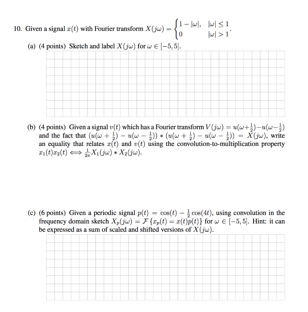 Solved Wl 10 Given A Signal X T With Fourier Transform Chegg Com