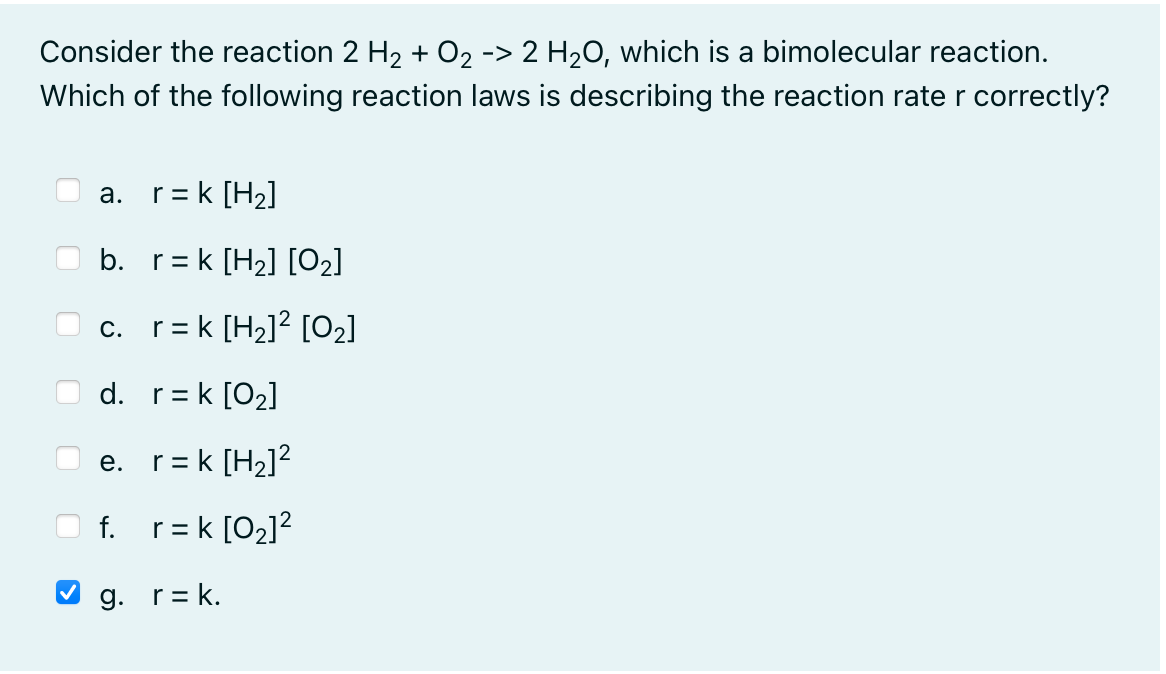 Solved Consider The Reaction 2h2o2→2h2o Which Is A 7991