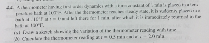 Solved A thermometer having first-order dynamics with a time | Chegg.com