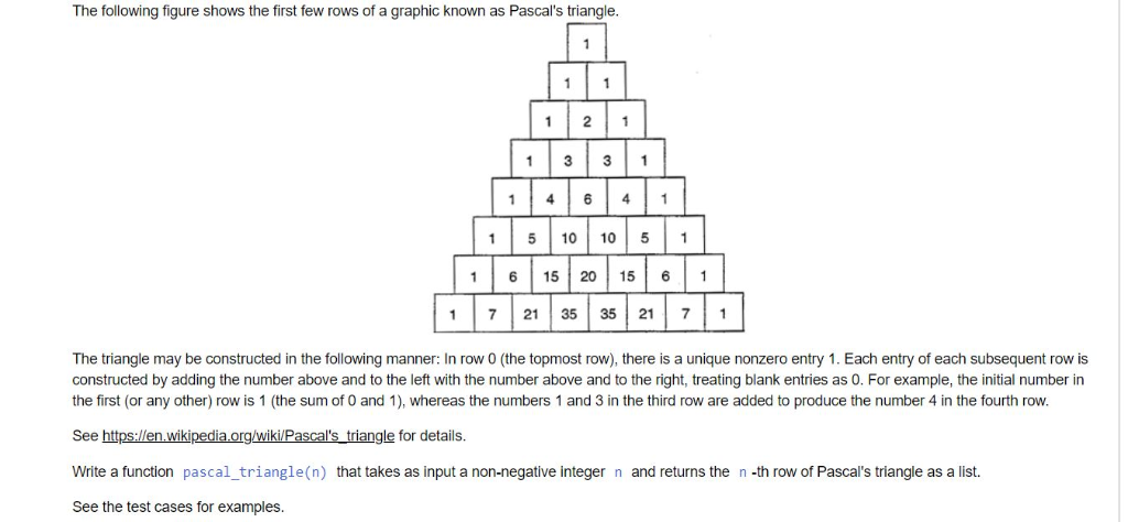Solved The following figure shows the first few rows of a | Chegg.com